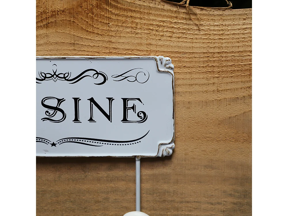 Porte-torchons métal porcelaine blanc 25.5 x 21 cm