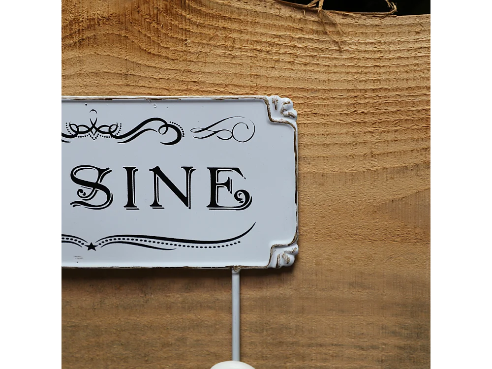 Porte-torchons métal porcelaine blanc 25.5 x 21 cm