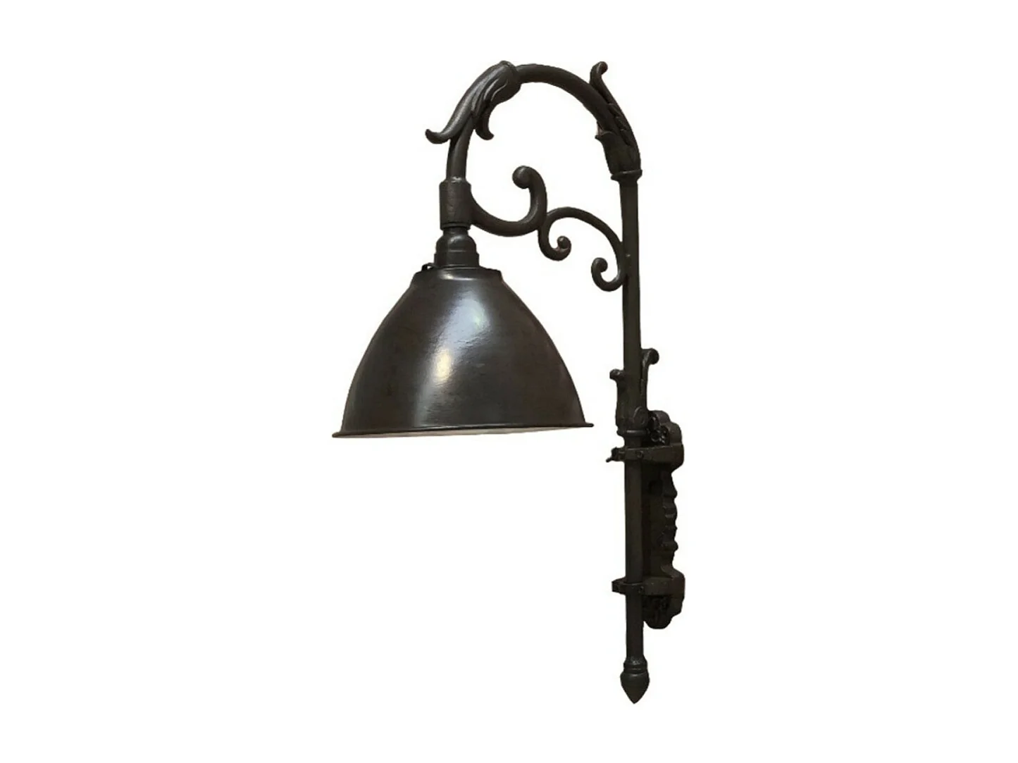 Lampe lumière extérieur jardin retro mural métal fonte marron 70cm