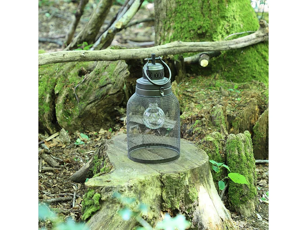 Lampe à poser industrielle salon ampoule métal marron 47cm