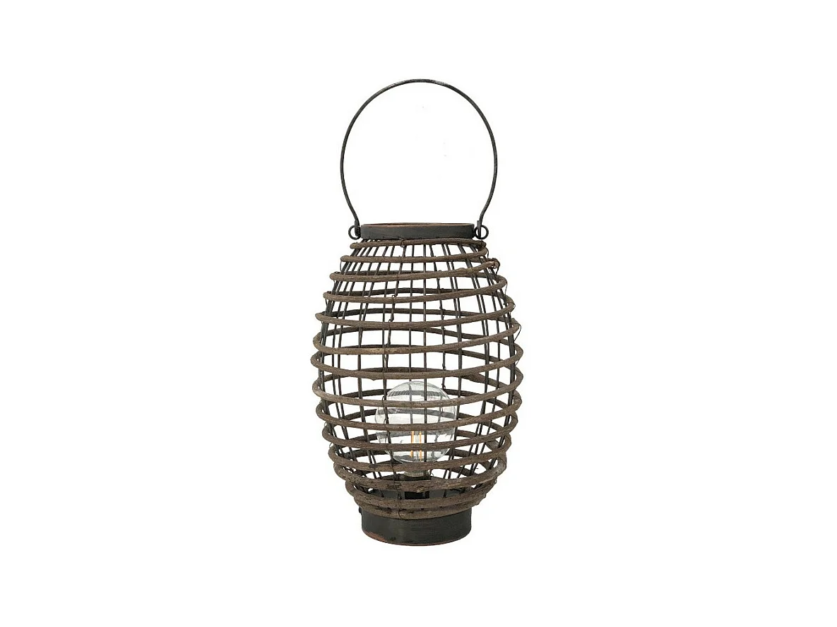 Lanterne extérieur jardin à poser ancienne bois marron 34cm