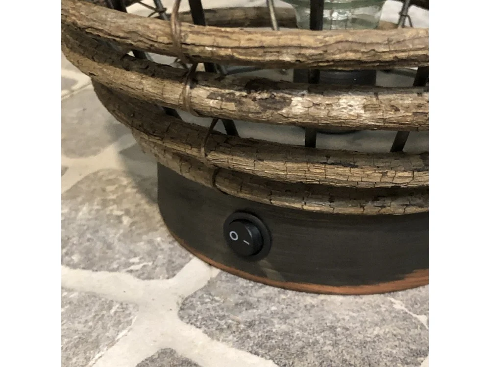 Lanterne extérieur jardin à poser ancienne bois marron 34cm