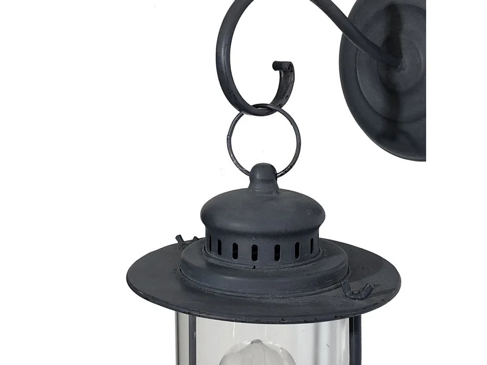Lampe extérieur jardin applique murale industriel métal gris 47cm