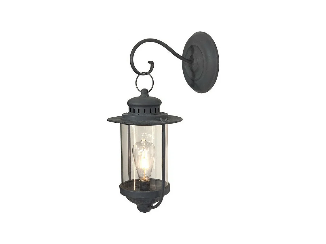 Lampe extérieur jardin applique murale industriel métal gris 47cm