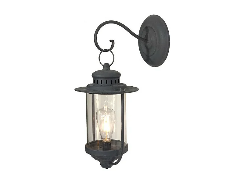 Lampe extérieur jardin applique murale industriel métal gris 47cm
