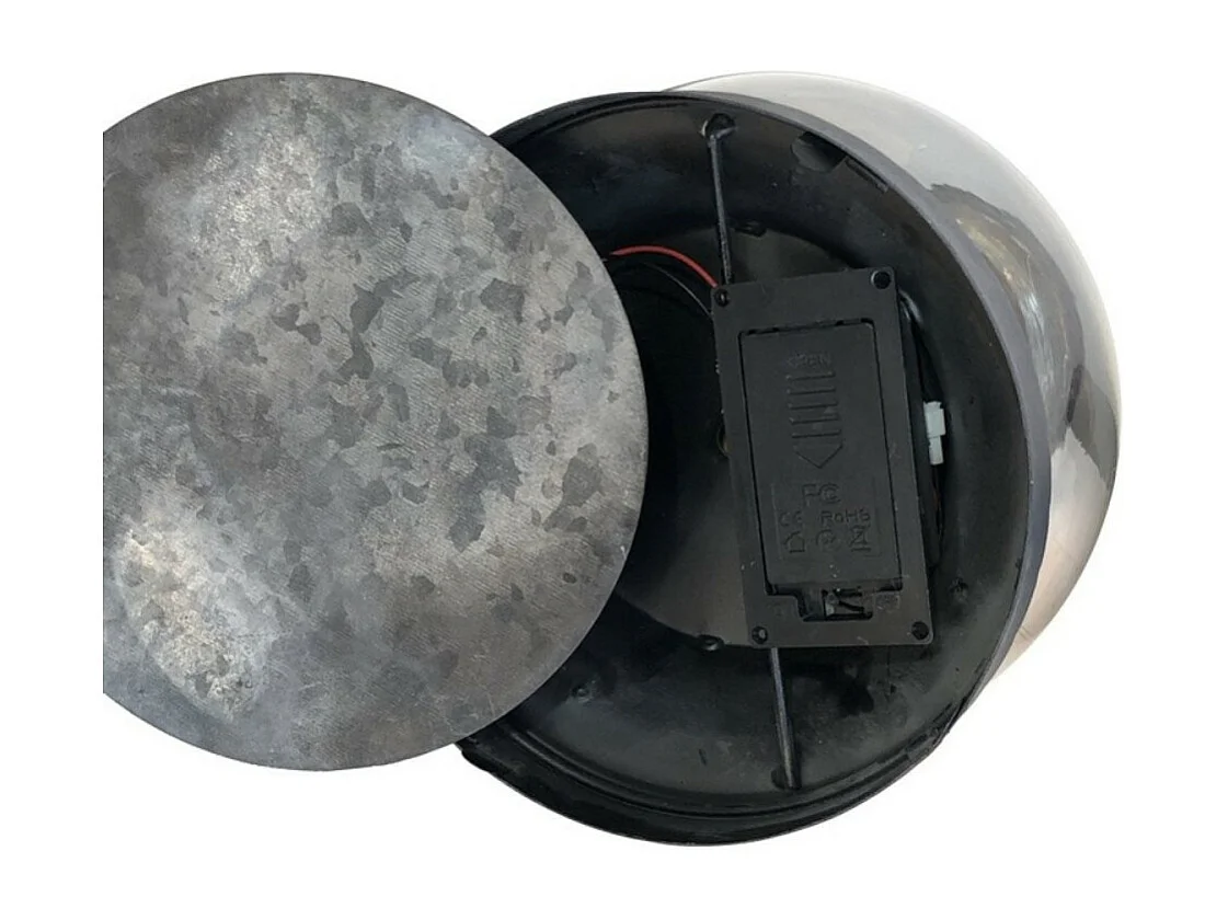 Lanterne pétrole jardin à poser bougie industrielle métal gris 34cm