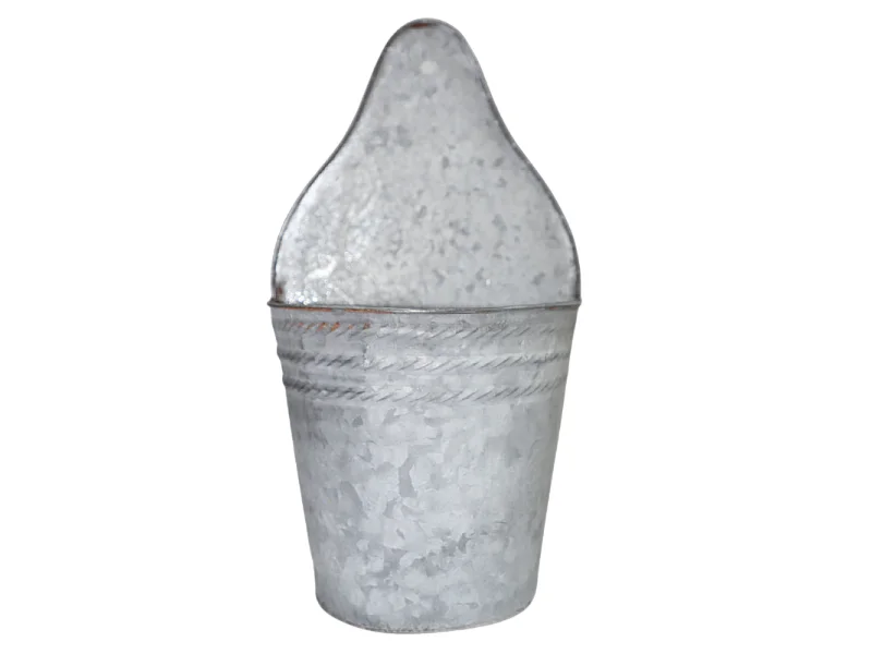 Porte plante mural en métal gris 25.5 x 15 x 46 cm