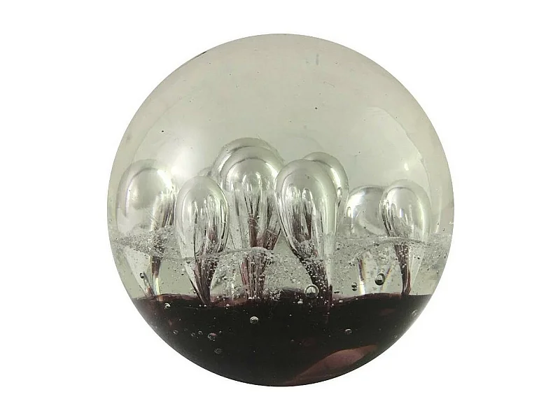 Presse papier sulfure "Gouttes" en verre noir Ø.8 cm