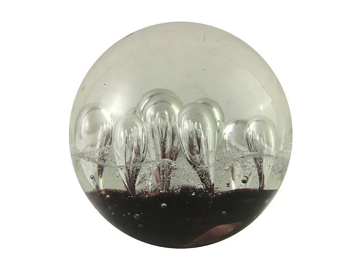 Presse papier sulfure "Gouttes" en verre noir Ø.8 cm