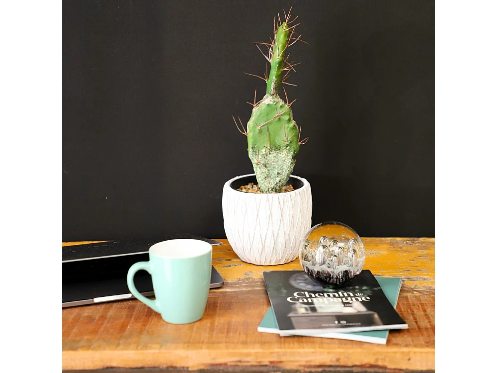 Presse papier sulfure "Gouttes" en verre noir Ø.8 cm