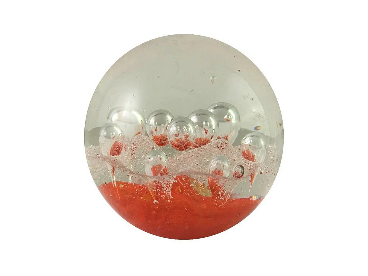 Presse papier sulfure "Gouttes" en verre rouge Ø.8 cm