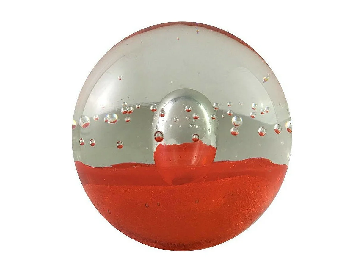 Presse papier sulfure "Mer" en verre orange Ø.8 cm