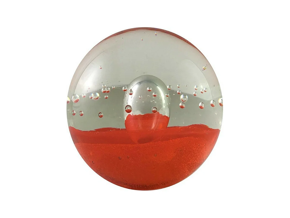 Presse papier sulfure "Mer" en verre orange Ø.8 cm