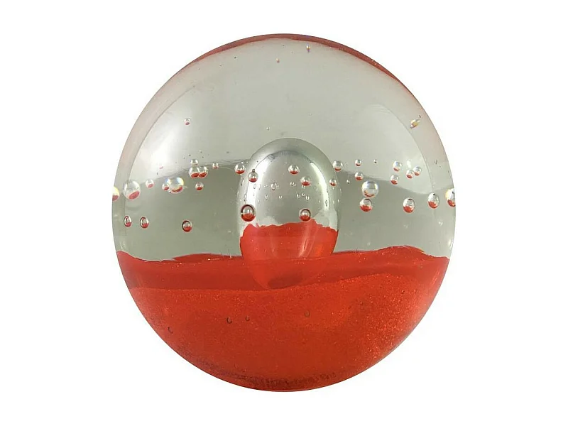 Presse papier sulfure "Mer" en verre orange Ø.8 cm