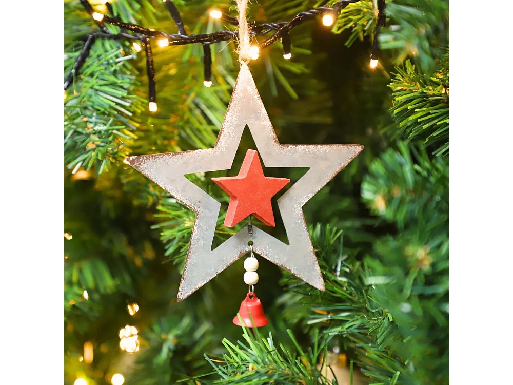 ~Décoration de sapin de Noël guirlande de Noël zinc gris 10x17cm