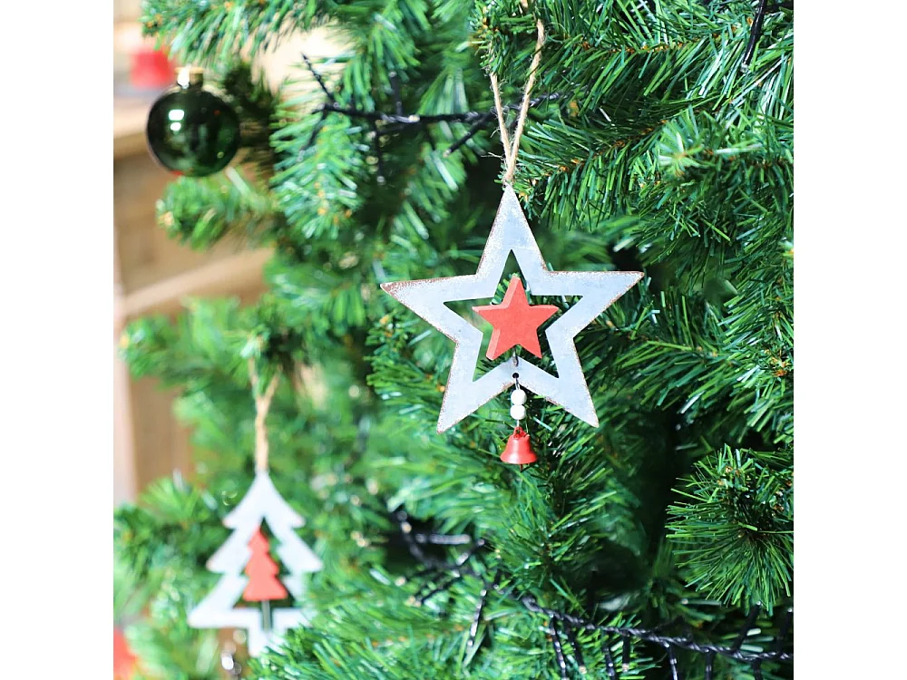 ~Décoration de sapin de Noël guirlande de Noël zinc gris 10x17cm