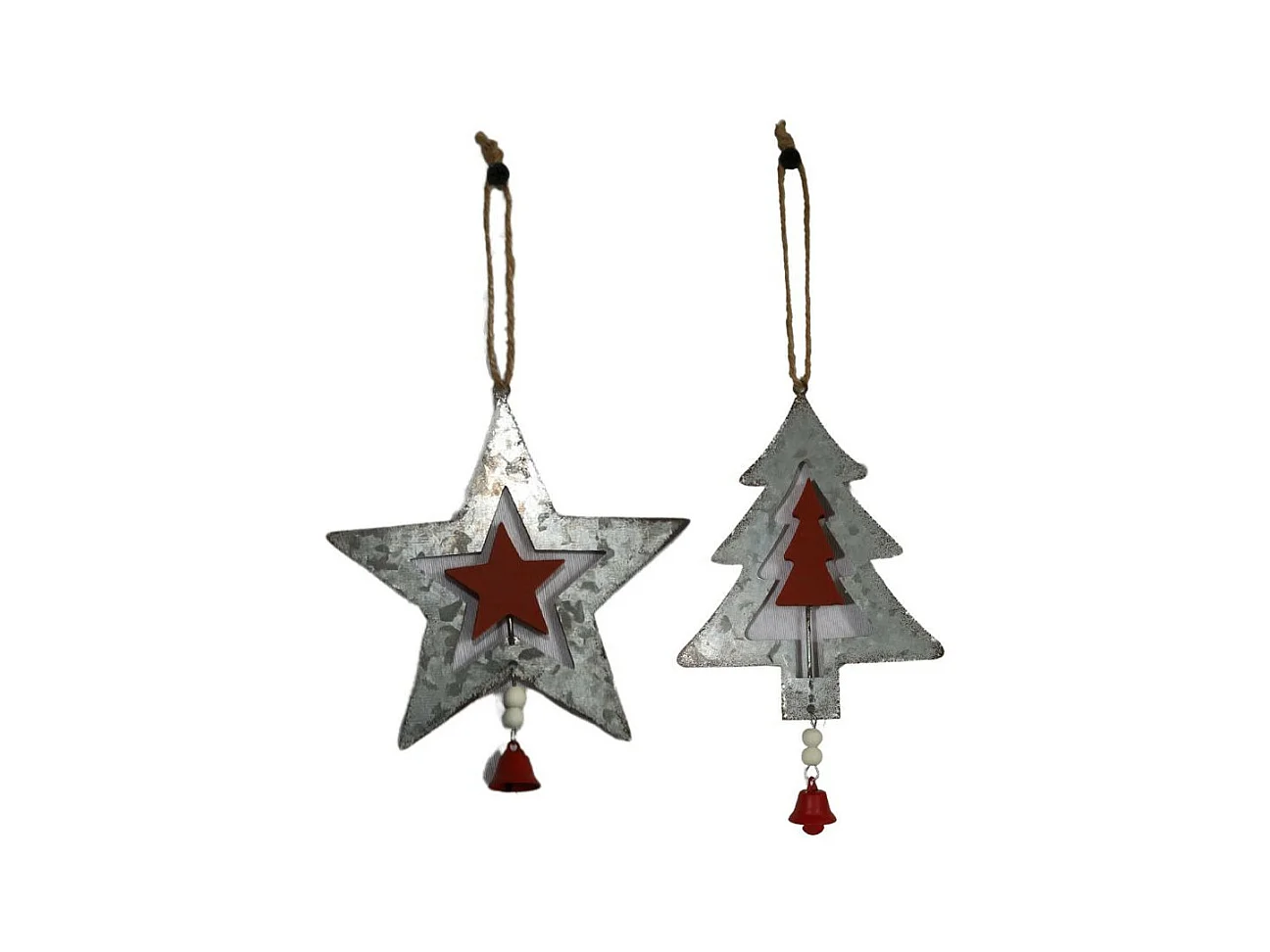~Décoration de sapin de Noël guirlande de Noël zinc gris 10x17cm