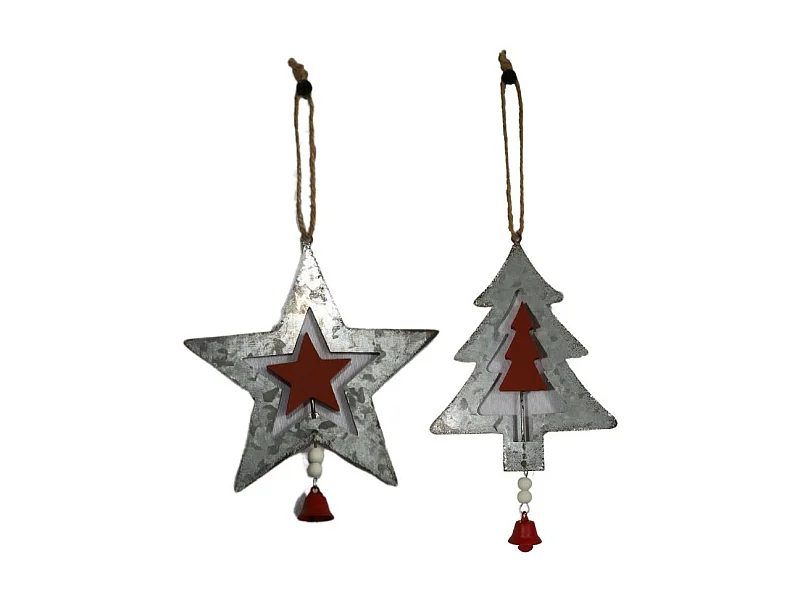 ~Décoration de sapin de Noël guirlande de Noël zinc gris 10x17cm