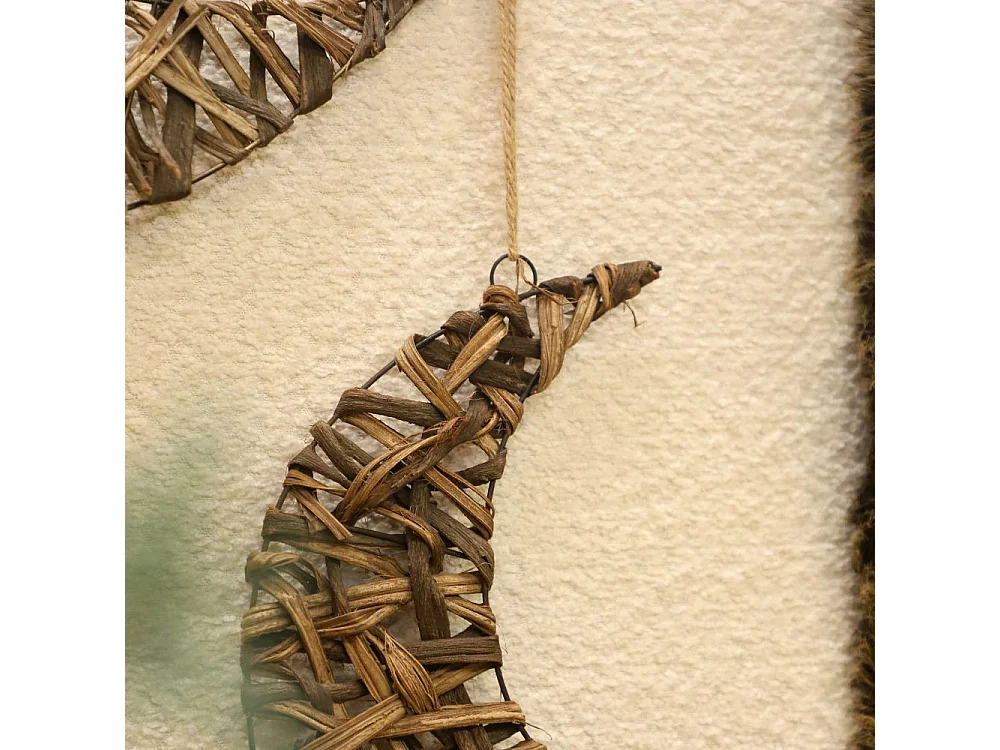 Croissant de lune en osier marron 28cm