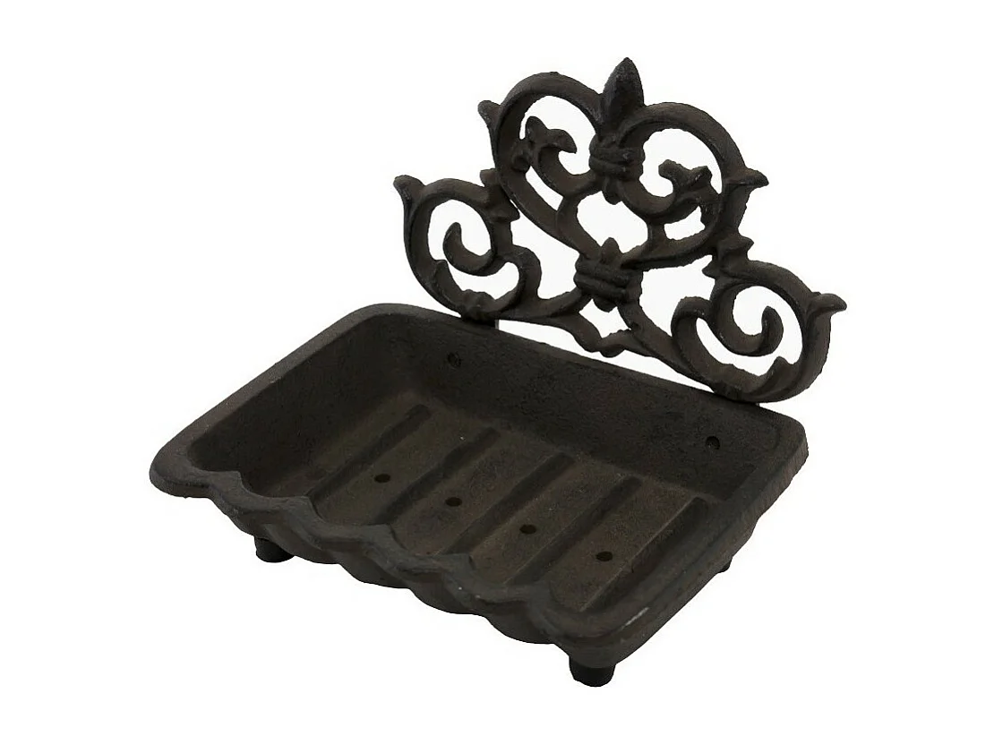 Porte savon en fonte marron 15.5 x 11 cm