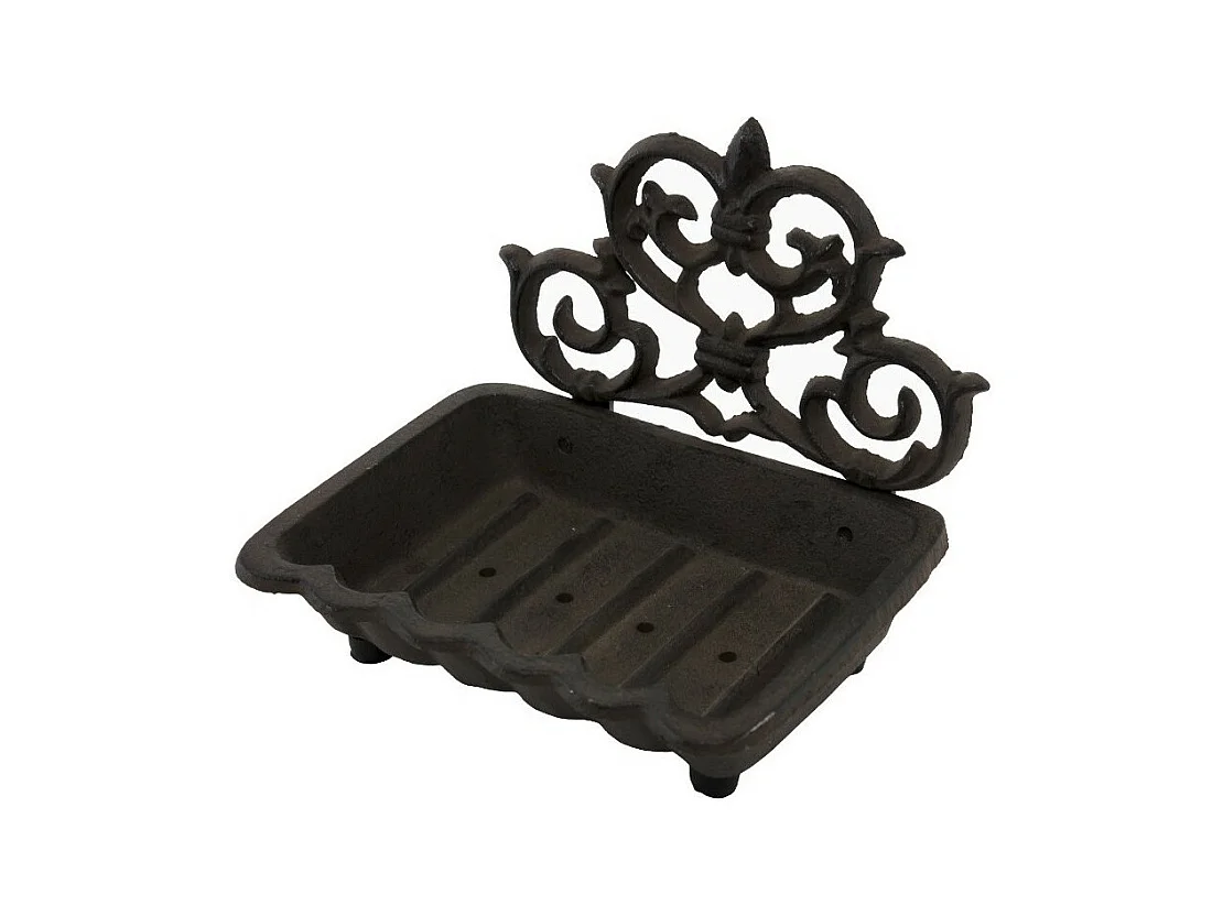 Porte savon en fonte marron 15.5 x 11 cm