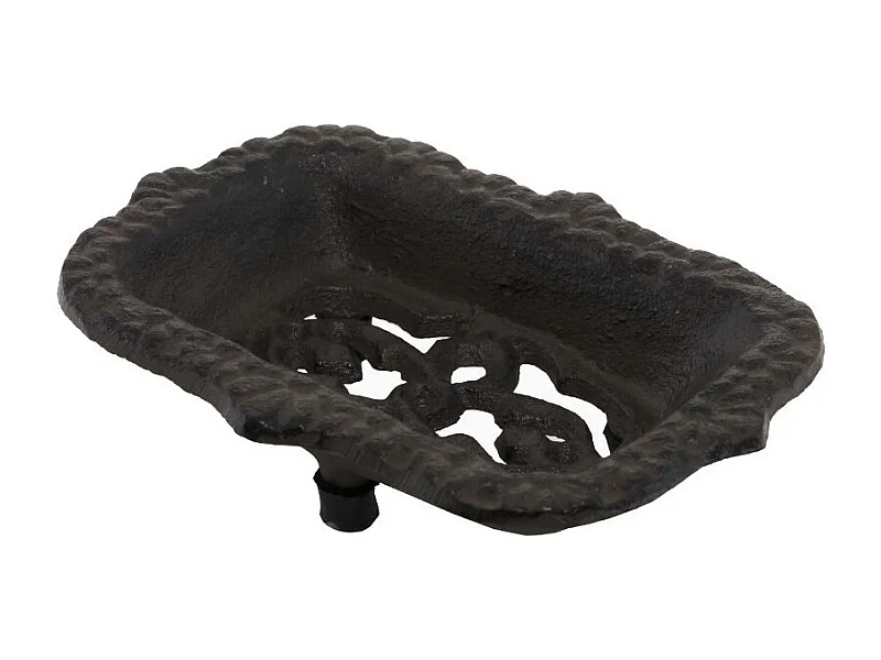 Porte savon en fonte marron 14 x 10 cm