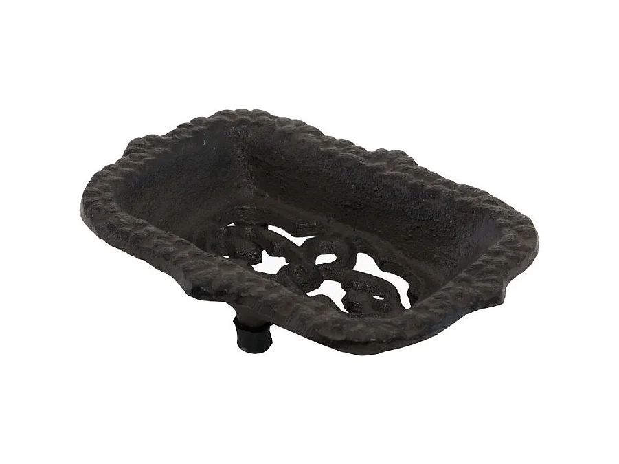 Porte savon en fonte marron 14 x 10 cm