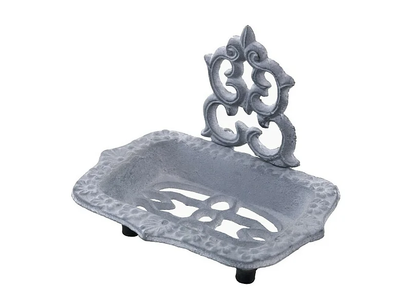 Porte savon en fonte gris 14 x 10 cm