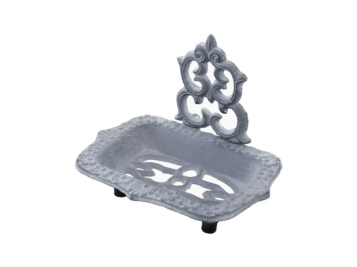 Porte savon en fonte gris 14 x 10 cm