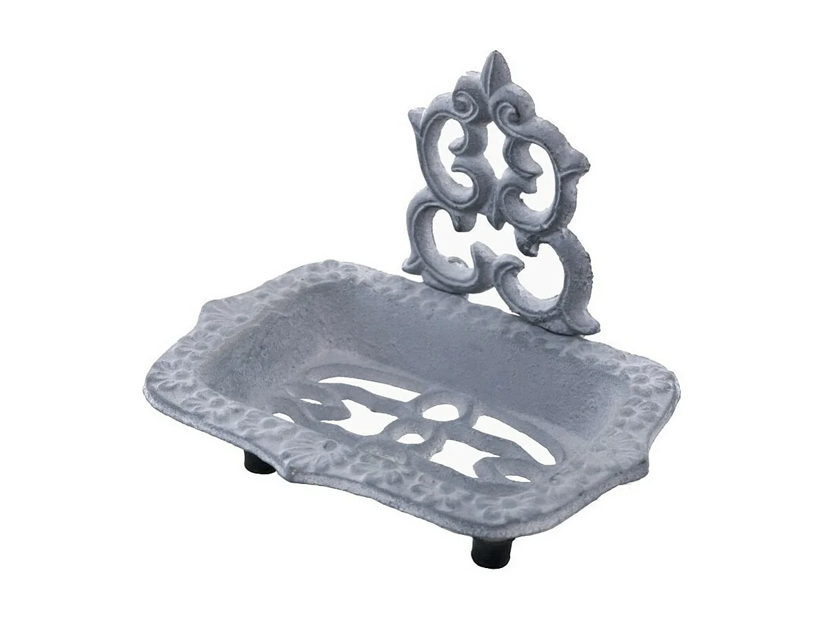 Porte savon en fonte gris 14 x 10 cm