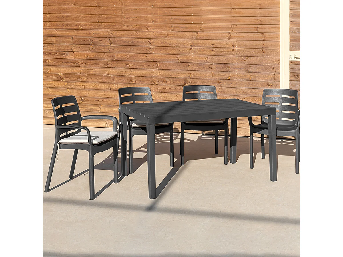 Sillones Exterior - Canada - Blanco - 61x54x82cm - Set 8ud