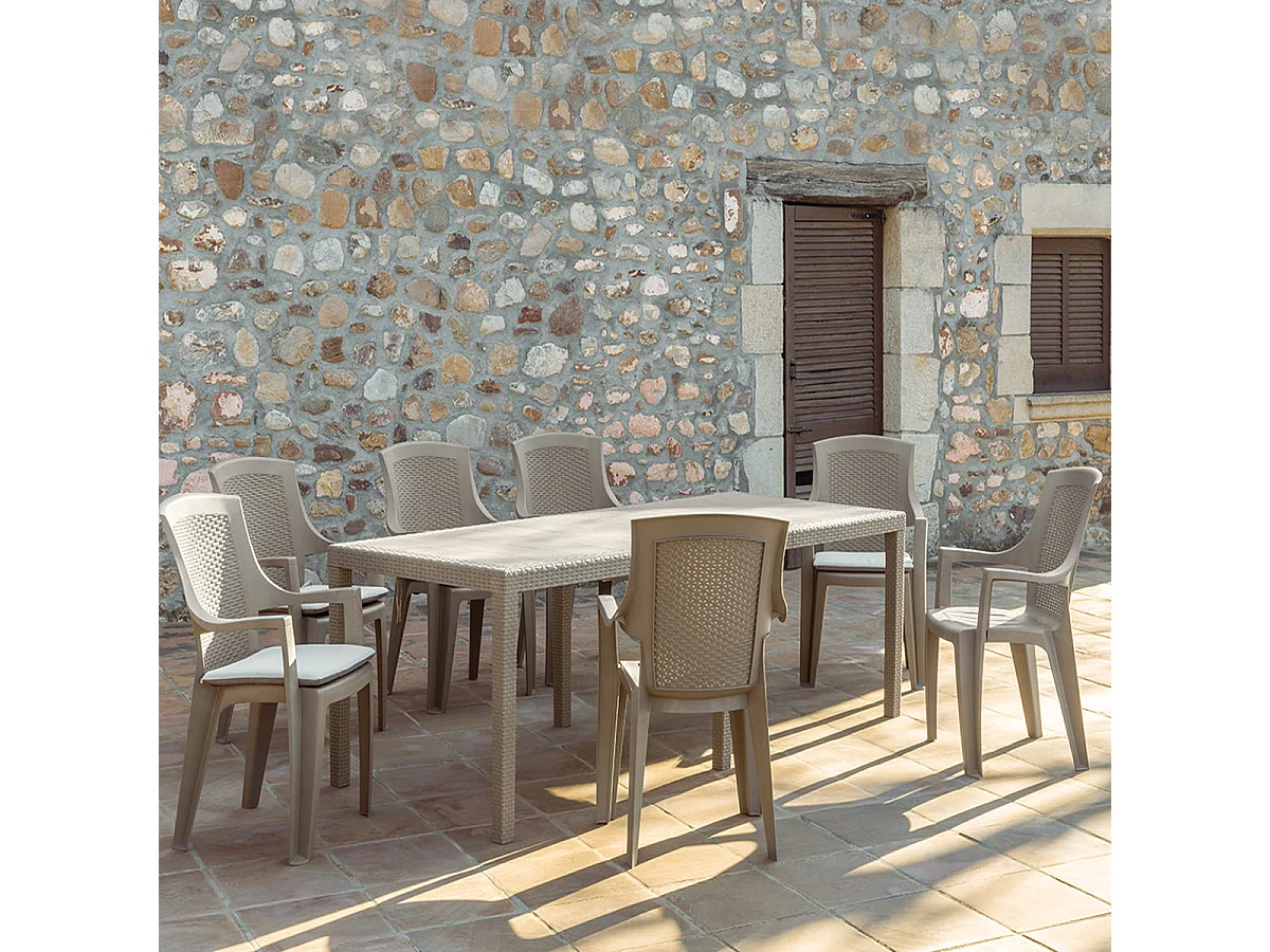 Sillones Exterior - Paradis - Gris-Antrácita - 55x60x91cm - Set 4ud - Cojines Incluidos