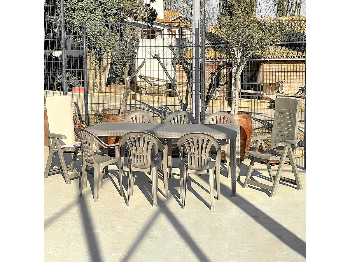 Sillones plegables Exterior - Monza - Gris-Antrácita - 58x62x108cm - Set 4ud