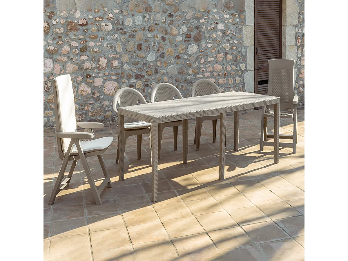 Sillones Exterior - Osaka - Marrón-Taupe - 54x56x81cm - Set 4ud