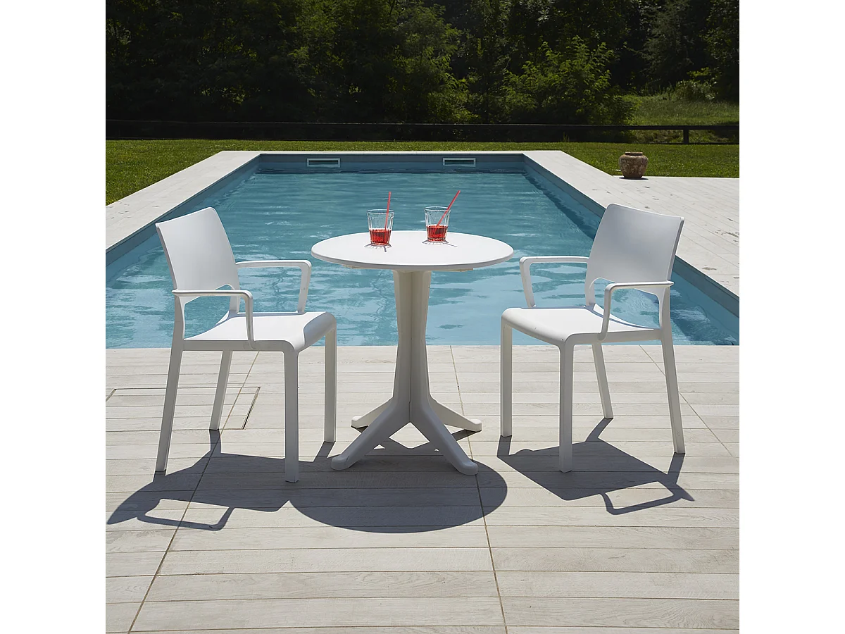 Sillones Exterior - Toscana - Blanco - 66x96x59cm - Set 8ud - Cojines Incluidos