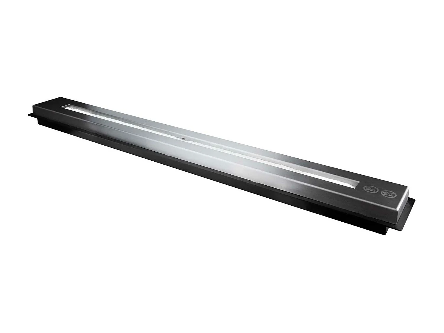 Quemador de bioetanol para chimenea 1,7 L, acero inoxidable 90x11xH5,3 cm