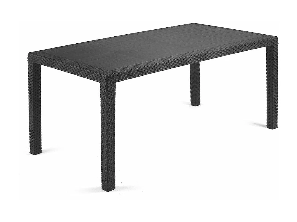 Conjunto Jardín Exterior - 4 sillas MANILA + 1 mesa alta RODAS - Gris-Antrácita - 55x48x86cmSet 5 piezas - Cojines Incluidos - Estilo Ratan