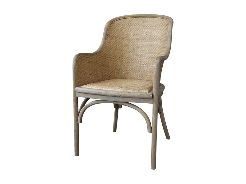 Chaise de bureau en osier marron 56.5 x 56 x 91 cm