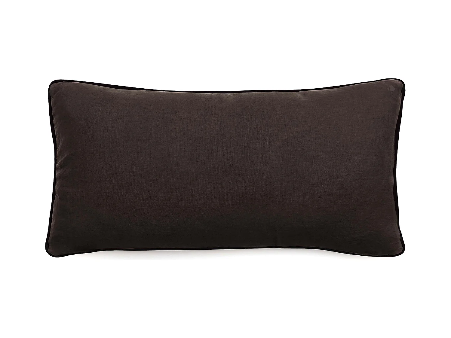 Housse de coussin PRELUDE 55x110 cm lin et coton lavé noir Café