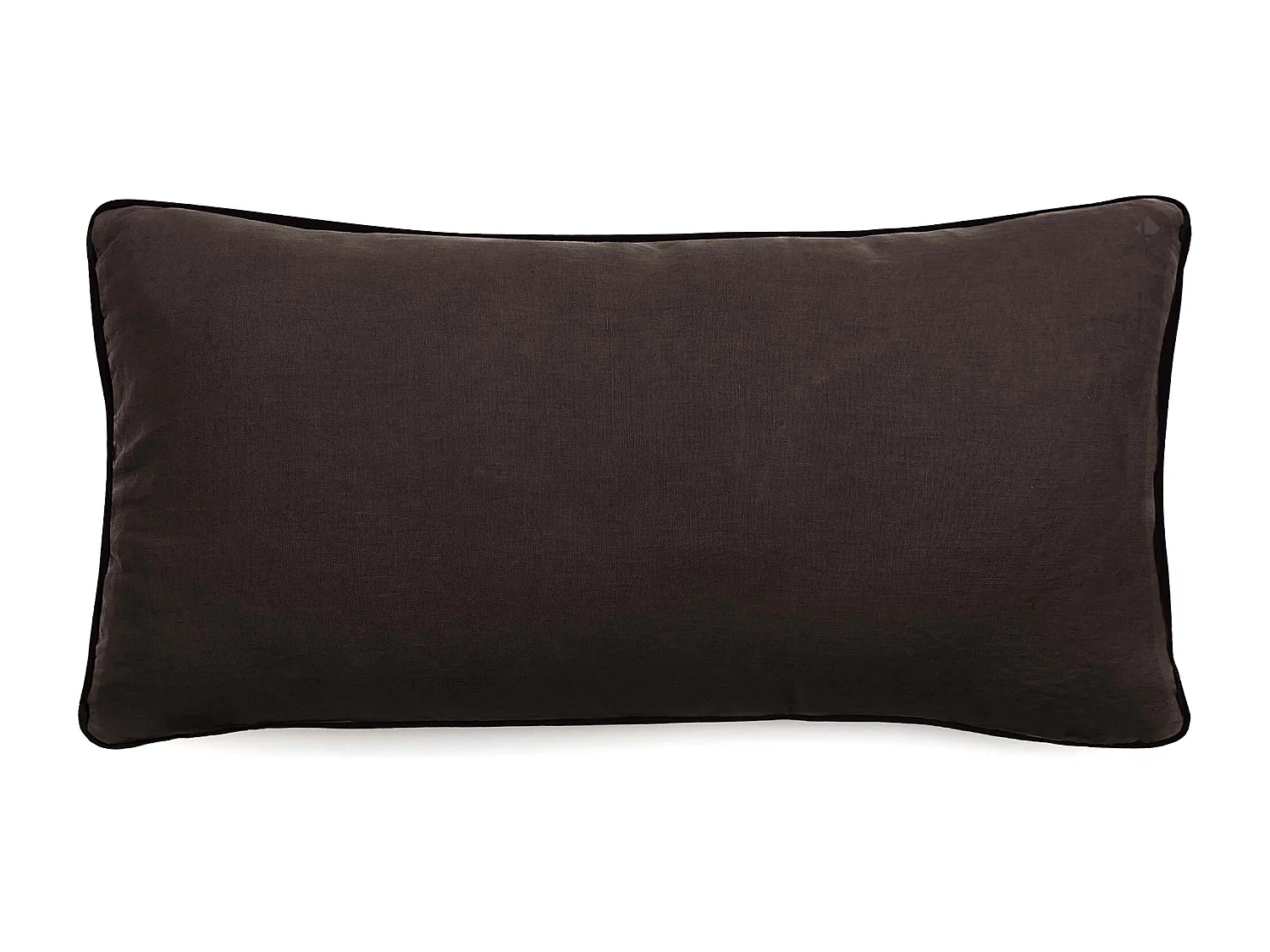 Housse de coussin PRELUDE 55x110 cm lin et coton lavé noir Café