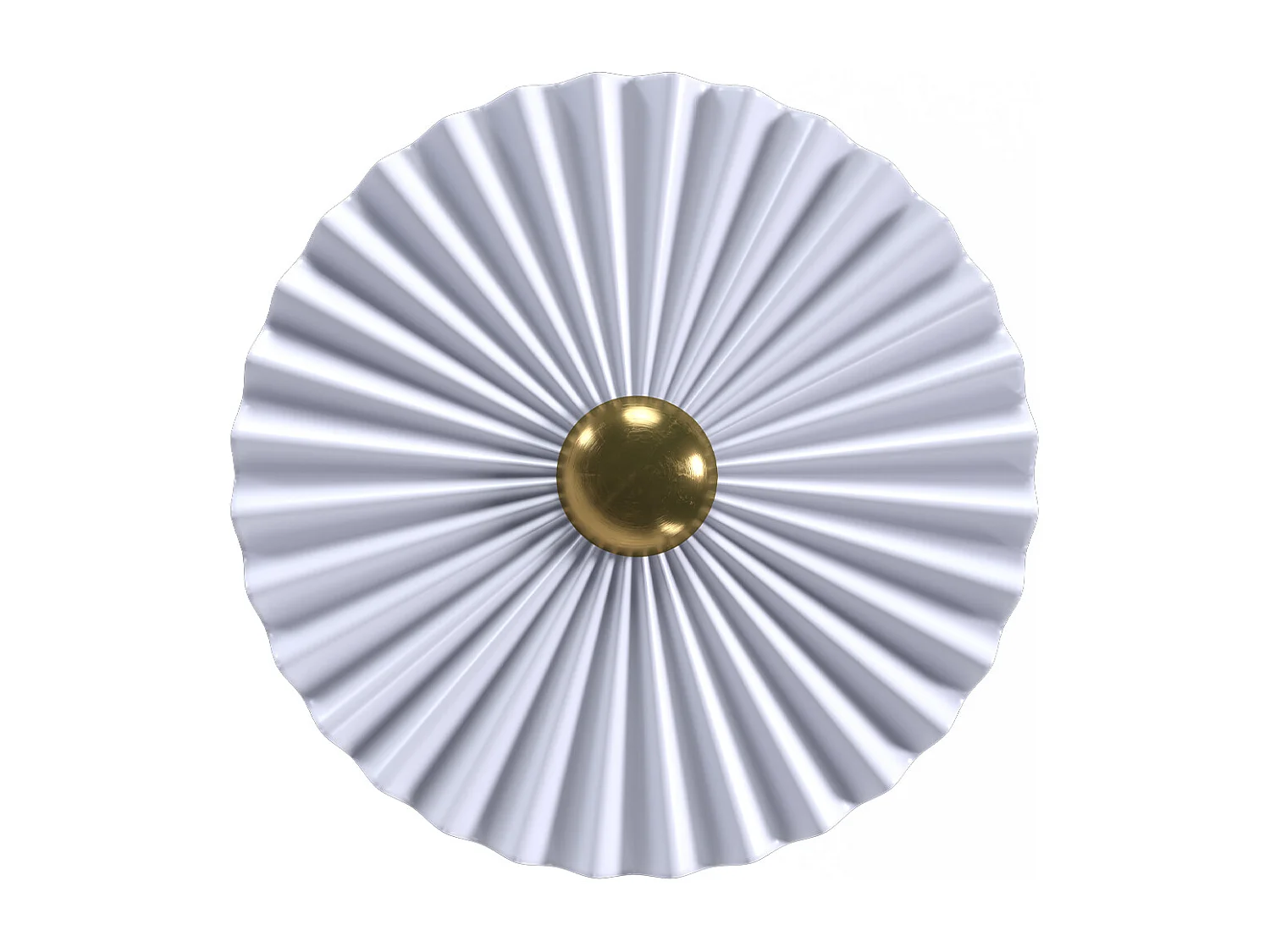 Wandlampe Wandleuchte Blume aus weißem und goldenem Metall - 40CM