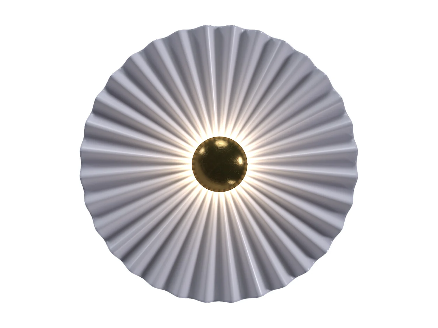 Wandlampe Wandleuchte Blume aus weißem und goldenem Metall - 40CM