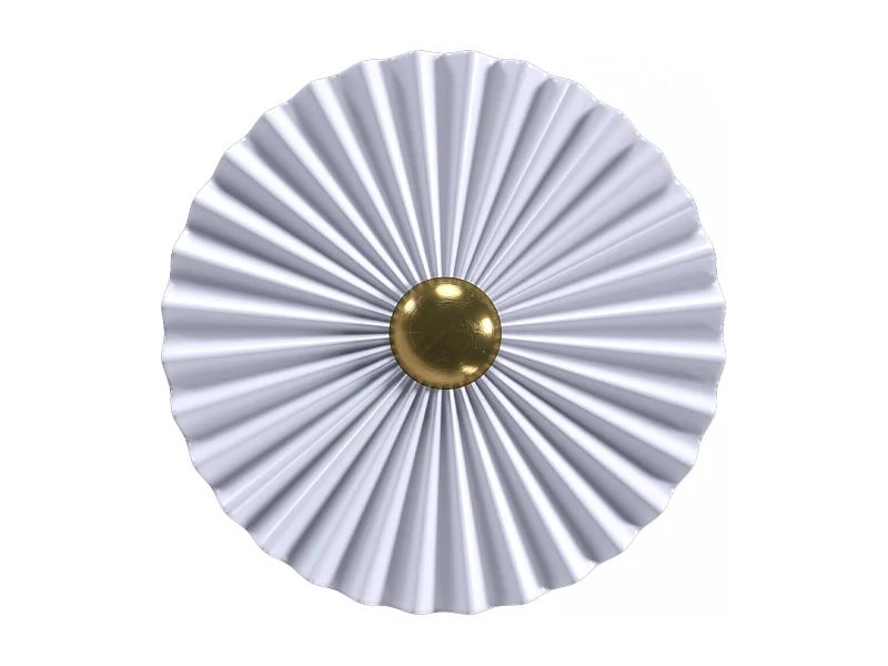 Lampe Murale Applique Fleur en Métal Blanc et Doré - 40CM Blanc