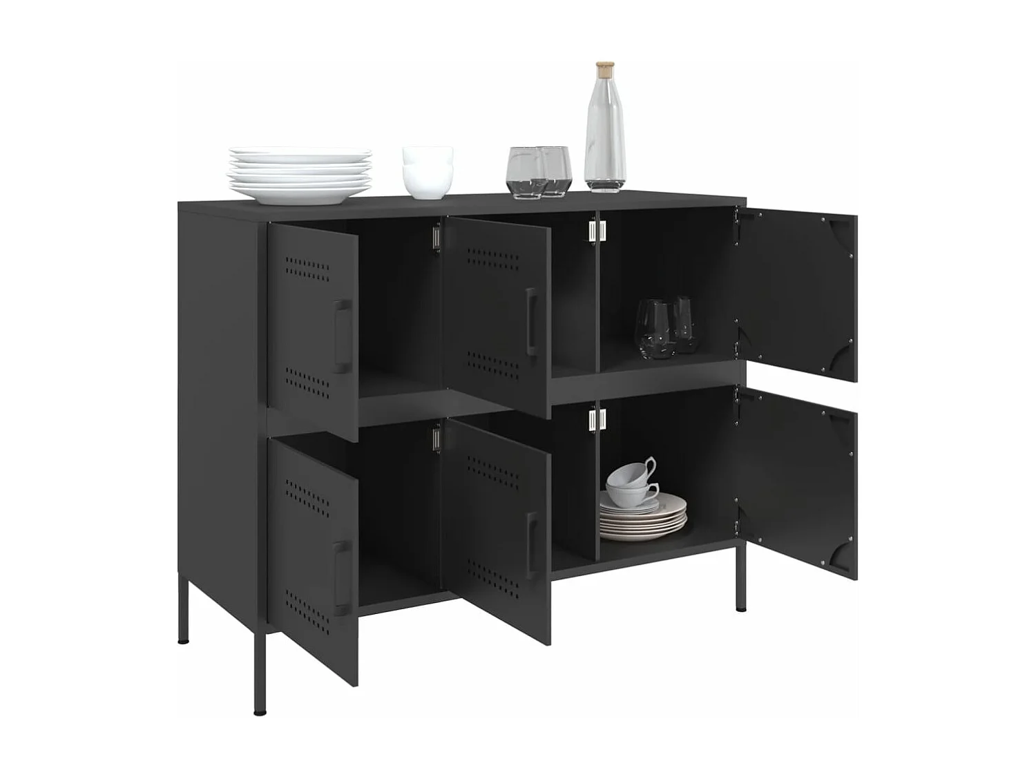 Sideboard Schwarz 100,5x39x79 cm Stahl
