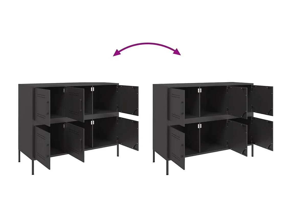 Sideboard Schwarz 100,5x39x79 cm Stahl