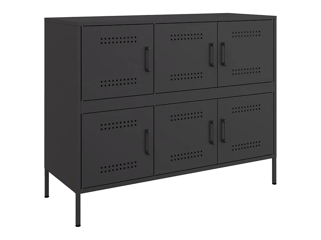 Buffet noir 100,5x39x79 cm acier