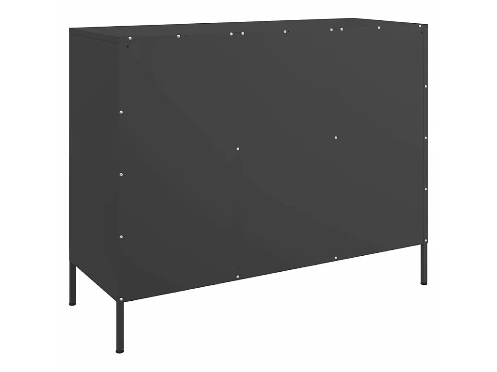 Buffet noir 100,5x39x79 cm acier