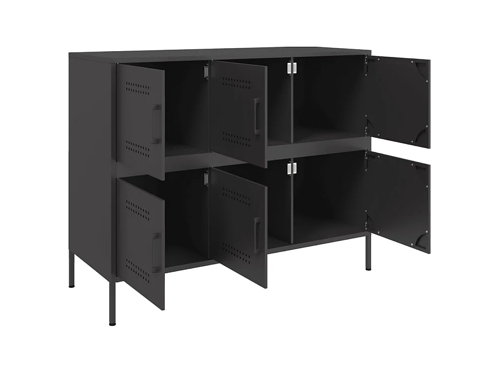 Buffet noir 100,5x39x79 cm acier