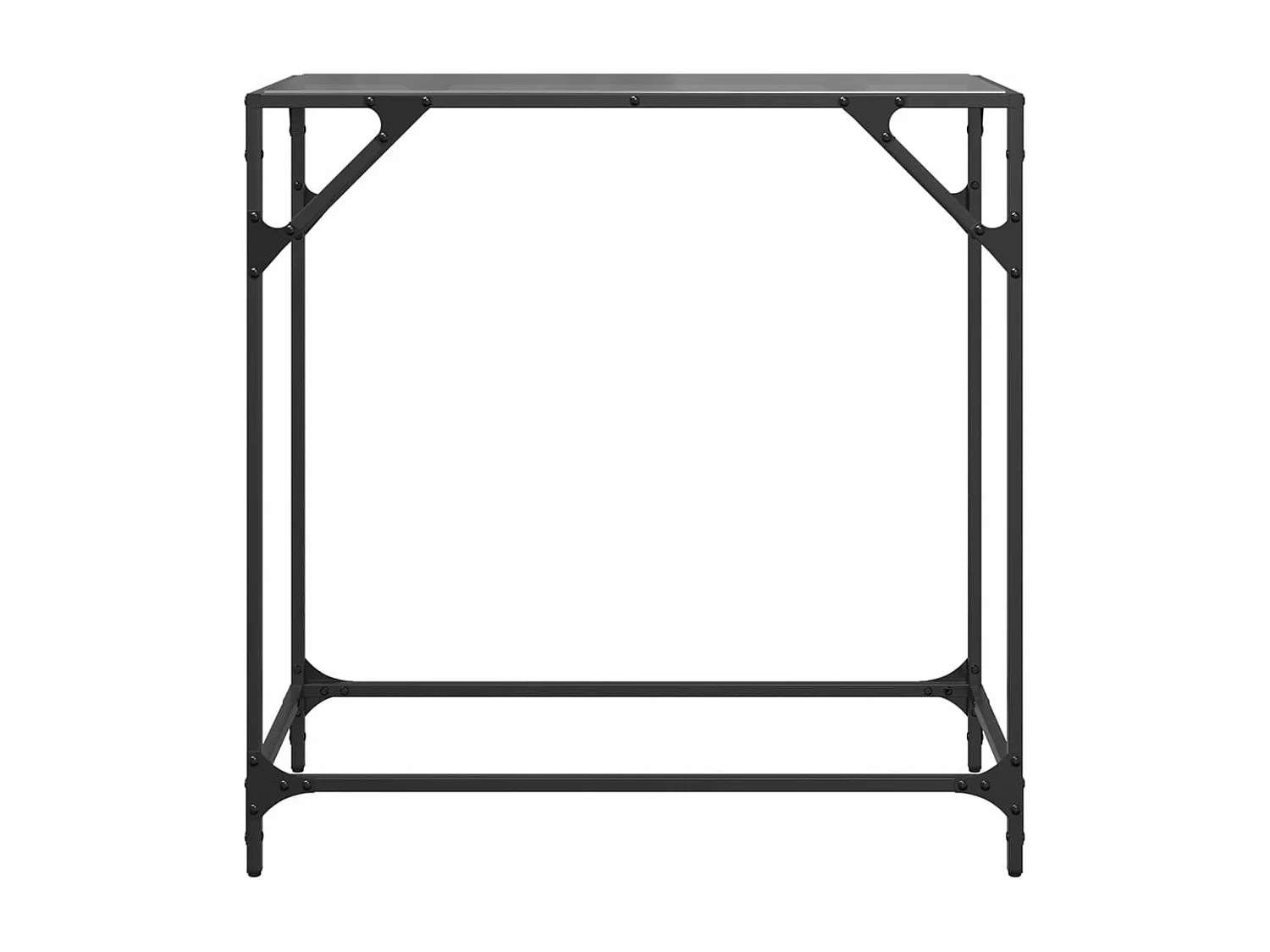 Wandtafel met zwart glazen blad 80x35x81 cm staal