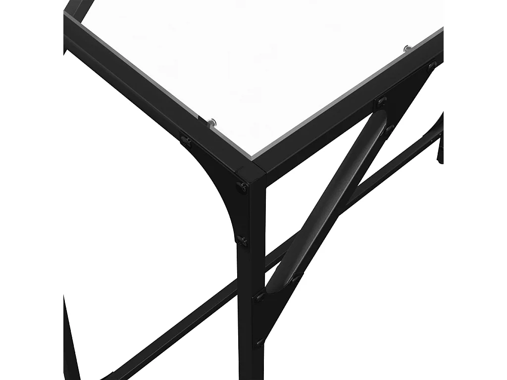 Mesa consola superficie vidrio transparente acero 80x35x81 cm